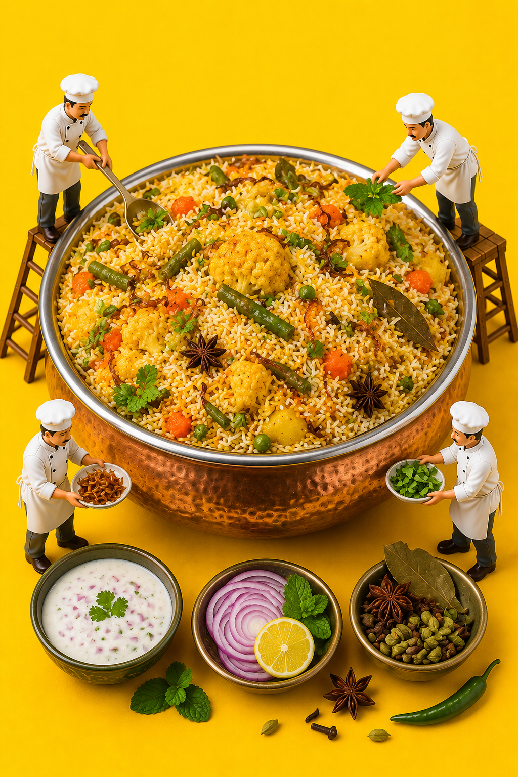 Hyderabadi vegetarian biryani at Kaapi & Karam near Charminar